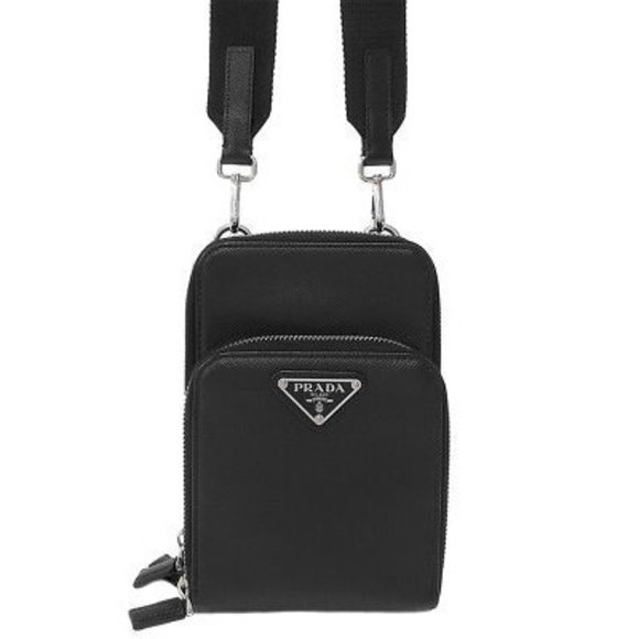 Prada Saffiano Leather Smartphone Case Shoulder Bag - Picture 1 of 8